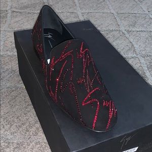 Crystal Embellished Suede Loafers